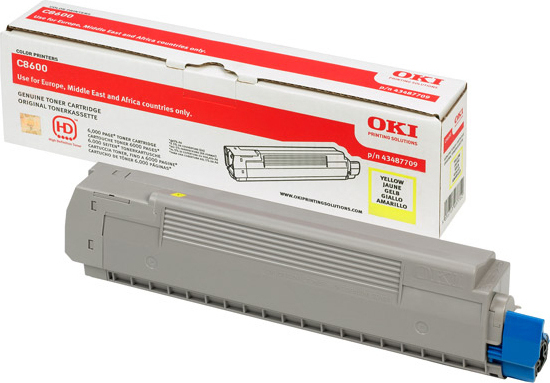 Compatible 43487709 OKI toner Yellow  for C8600/ C8800